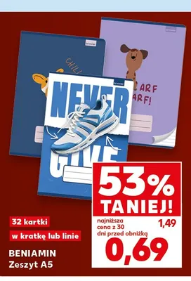Zeszyt A5 32 kartki w linie Beniamin promocja w Kaufland