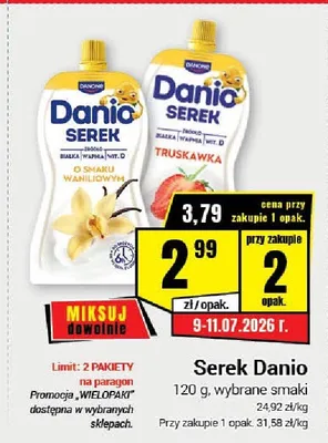 Serek homogenizowany Danio waniliowy promocja w Premium Nasz Sklep