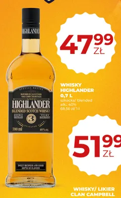 Whisky Highlander promocja w Duży Ben