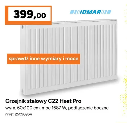 Grzejnik stalowy C22 Heat Pro Idmar promocja w Bricoman