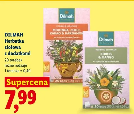 Dilmah Herbatka ziołowa z dodatkami promocja w Lidl