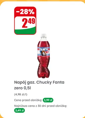 Napój gazowany Chucky Fanta zero promocja w Dino