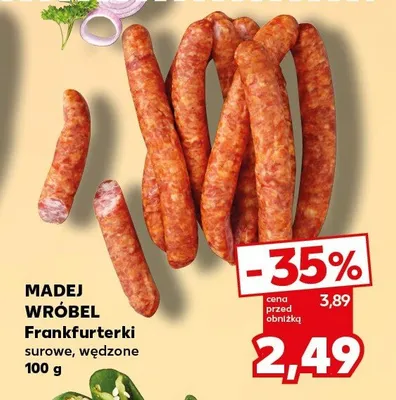 Frankfurterki surowe wędzone Madej Wróbel promocja w Kaufland