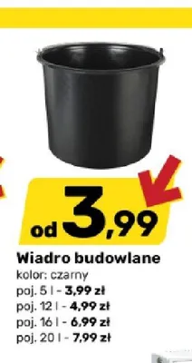 Wiadro budowlane czarne 5 l promocja w Bricomarche