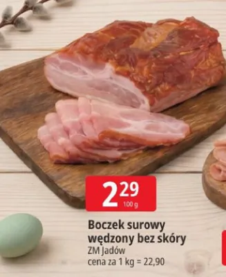 Boczek surowy wędzony bez skóry promocja w Leclerc