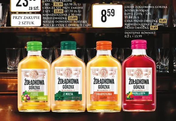 Likier Żołądkowa Gorzka z miętą promocja w Dino