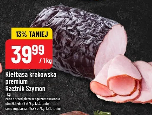 Kiełbasa krakowska premium Rzeźnik szymon poleca promocja w POLOmarket