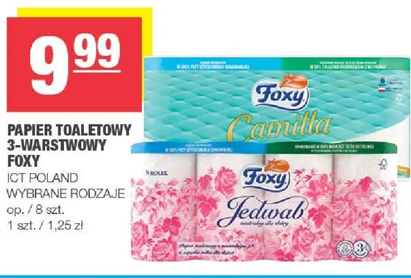 Papier toaletowy 3-warstwowy Foxy promocja w SPAR