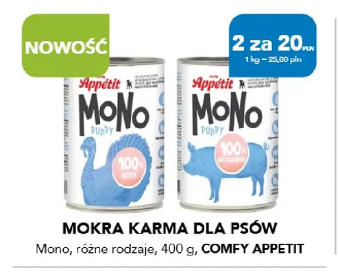 Mokra karma dla psów Mono Comfy Appetit promocja w Aquael zoo