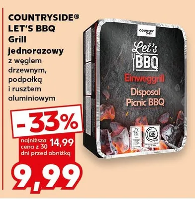 Grill jednorazowy Let's BBQ z węglem drzewnym promocja w Kaufland