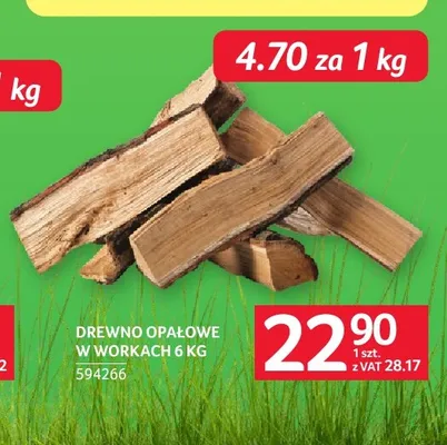 Drewno opałowe w workach promocja w Selgros