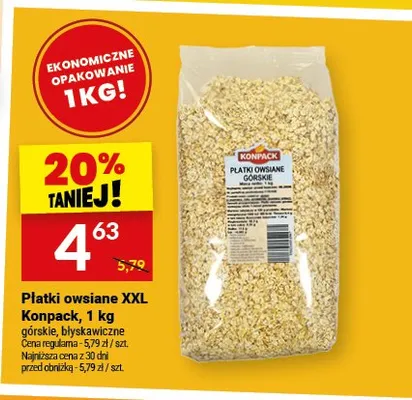 Płatki owsiane górskie Konpack XXL promocja w Twój Market