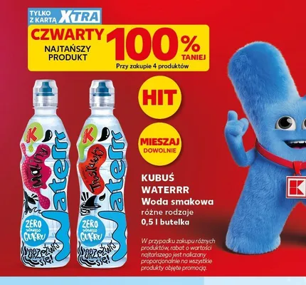 Woda smakowa Kubuś Waterrr Malina promocja w Kaufland