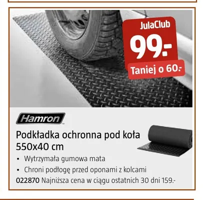 Podkładka ochronna pod koła 550x40 cm Hamron promocja w Jula
