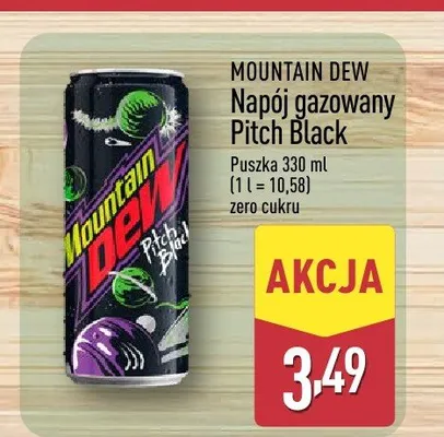 Napój gazowany MOUNTAIN DEW Pitch Black zero cukru promocja w Aldi