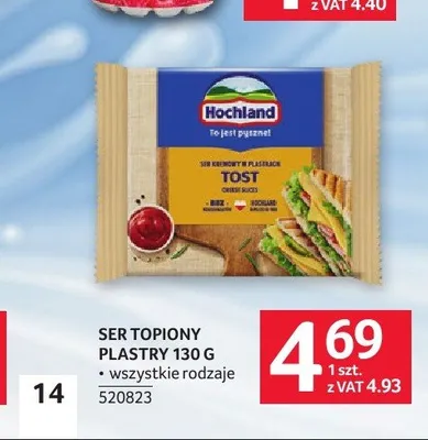 Ser topiony w plastrach Hochland Tost promocja w Selgros