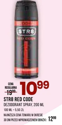 Dezodorant spray Str8 Red Code promocja w Drogerie Natura