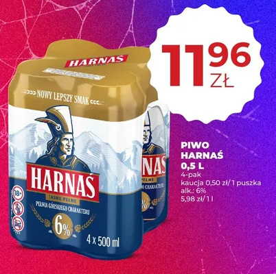 Piwo Harnaś 4-pak promocja w Duży Ben