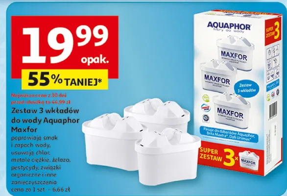 Zestaw 3 wkładów do wody Maxfor promocja w Auchan