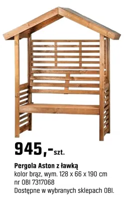 Pergola Aston z ławką promocja w OBI