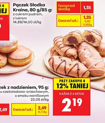 Pączek z nadzieniem o smaku waniliowym promocja w Biedronka
