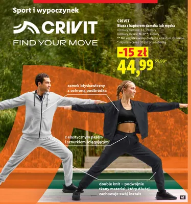 Bluza z kapturem damska Crivit promocja w Lidl