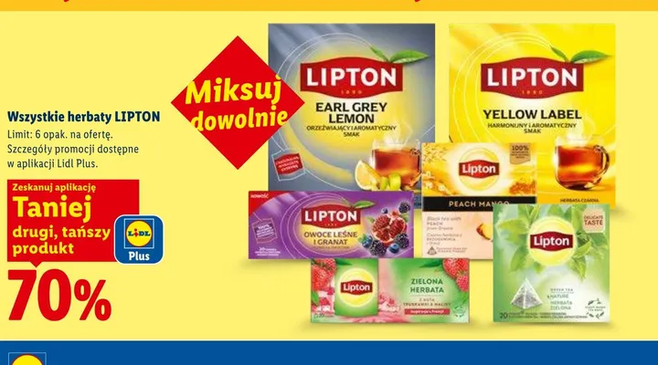 Herbata LIPTON Yellow Label promocja w Lidl