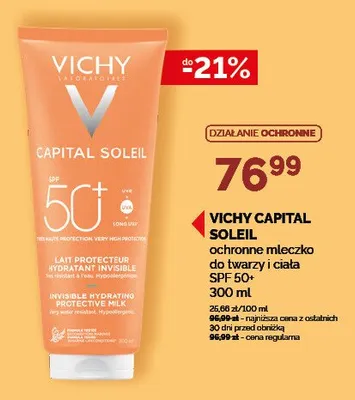 Ochronne mleczko do twarzy i ciała VICHY CAPITAL SOLEIL SPF 50+ promocja w Ziko Dermo