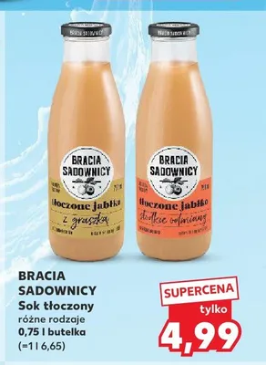 Sok tłoczony Bracia Sadownicy Tłoczone jabłko z gruszką promocja w Kaufland