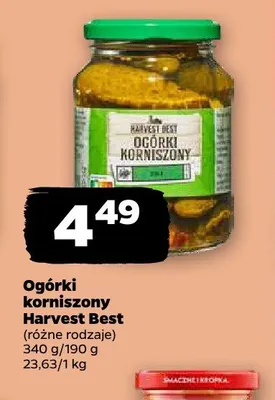 Ogórki korniszony Harvest Best promocja w Netto
