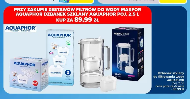 Dzbanek szklany do filtrowania wody Aquaphor 2,5 l promocja w Carrefour