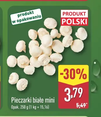 Pieczarki białe mini polskie promocja w Aldi