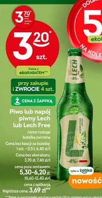 Piwo lub napój piwny różne rodzaje butelka zwrotna promocja w Żabka