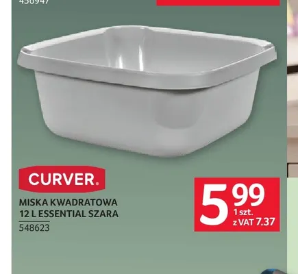 Miska kwadratowa 12 l Essential szara Curver promocja w Selgros