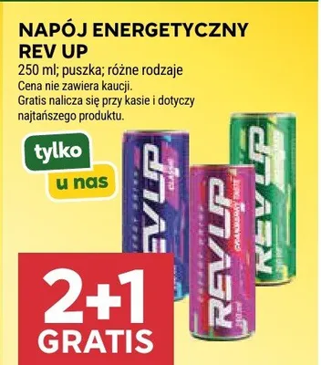 Napój energetyczny Rev Up promocja w Stokrotka