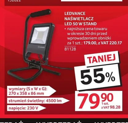 Naświetlacz LED Ledvance 50W Stand promocja w Selgros