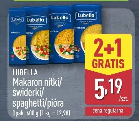 Makaron świderki Lubella promocja w Aldi