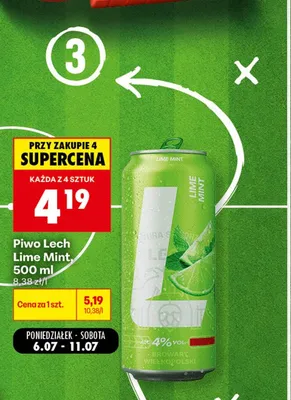 Piwo smakowe Lech Lime Mint promocja w Biedronka