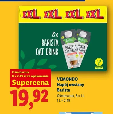 Napój owsiany Barista 8-pak Vemondo promocja w Lidl