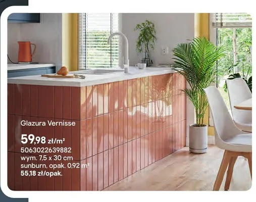 Glazura Vernisse sunburn wym. 7,5x30cm promocja w Castorama