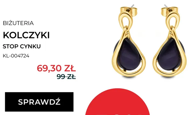 Kolczyki stop cynku KL-004724 promocja w Dzień Dziecka