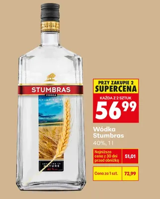 Wódka Stumbras promocja w Biedronka