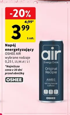 Napój energetyzujący Oshee Air promocja w Intermarche