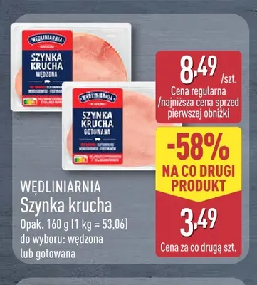 Szynka krucha wędzona Wędliniarnia promocja w Aldi