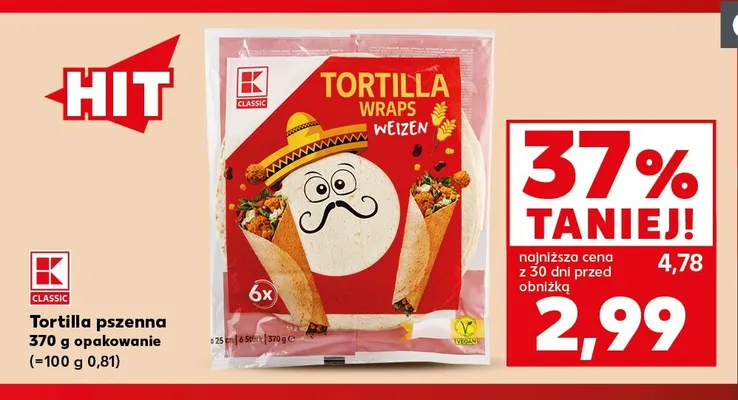 Tortilla pszenna K-Classic promocja w Kaufland