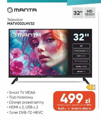 Telewizor Manta 32" promocja w Max Elektro