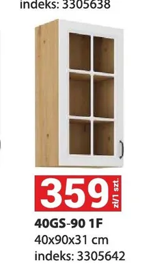 Szafka kuchenna wisząca przeszklona 40GS-90 1F promocja w Merkury Market