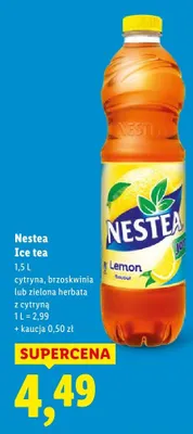 Napój ice tea zielona herbata z cytryną promocja w Lidl