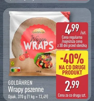 Wrapy pszenne GOLDÄHREN promocja w Aldi
