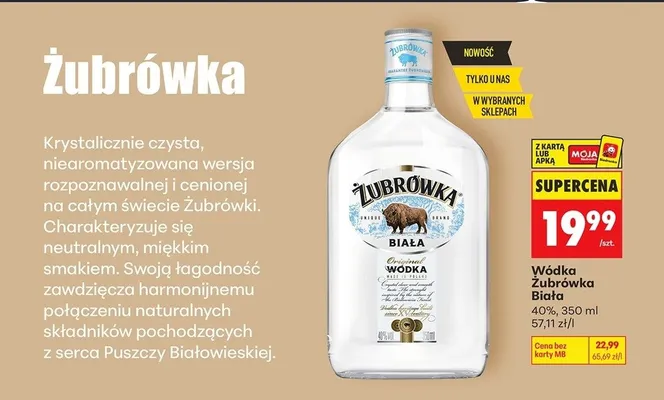 Wódka Żubrówka Biała promocja w Biedronka